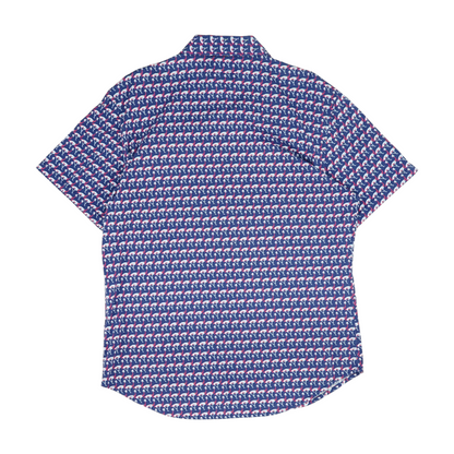 Blue Print Short Sleeve Button Down