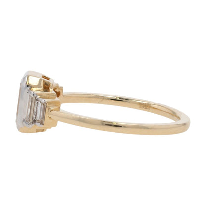 1 3/8 Ct 14K Gold Lab Grown Diamond Bezel Set Center Engagement Ring