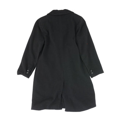 Black Solid Peacoat Coat