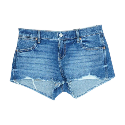 Blue Solid Denim Shorts