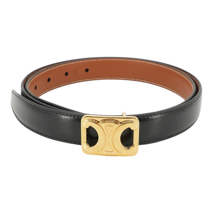 Black & Tan Medium Reversible Leather Framed Triomphe Belt