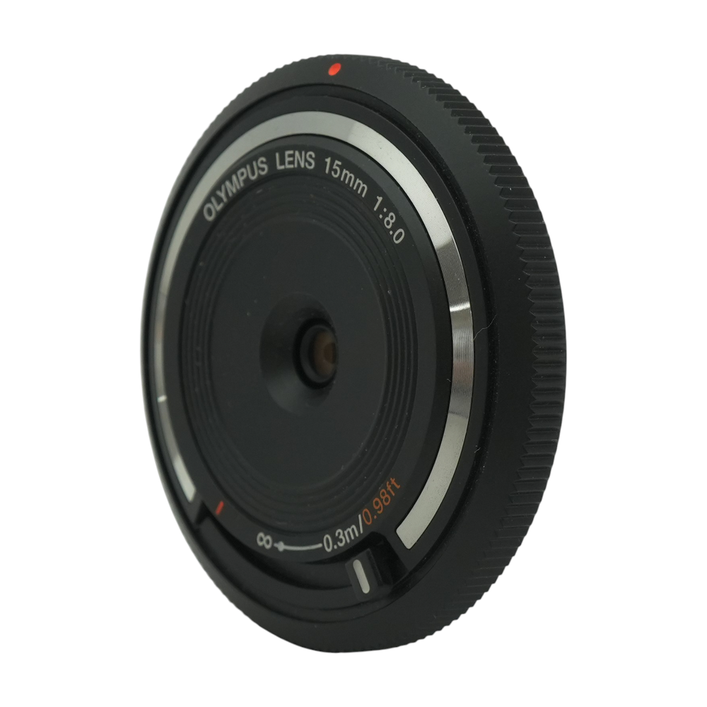Olympus 15mm f/8 Manual Focus Lens/Body Cap for MFT – Image 1