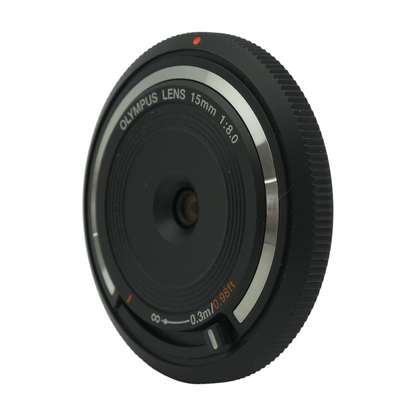 Olympus 15mm f/8 Manual Focus Lens/Body Cap for MFT – Image 1
