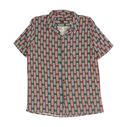 Multi Abstract Short Sleeve Button Down