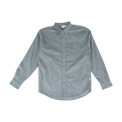 Gray Solid Flannel Button Down
