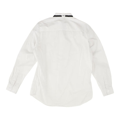 White Solid Long Sleeve Button Down