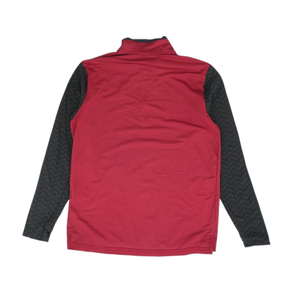 Red Color Block 1/4 Zip Pullover