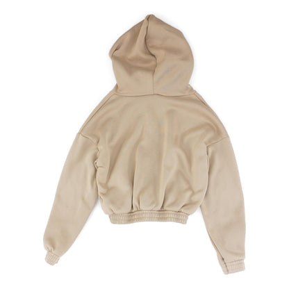 Beige Solid Lightweight Cropped Jacket
