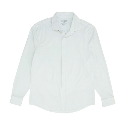 White Solid Long Sleeve Button Down