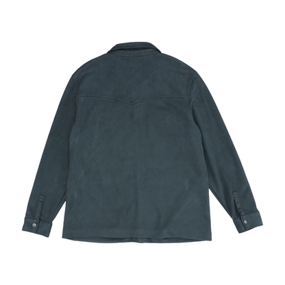 Gray Solid Flannel Button Down