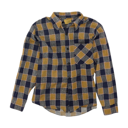 Beige Check Flannel Button Down