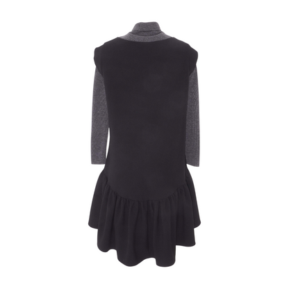 Black Color Block Midi Dress