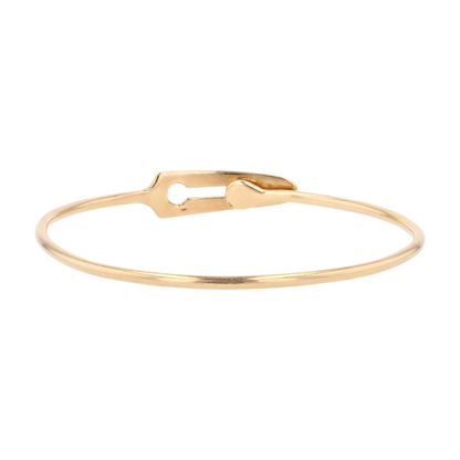 14K Yellow Gold Blue Stone Bangle Bracelet