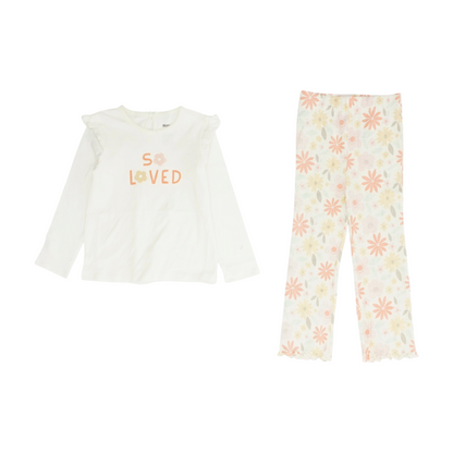Beige Floral Long Sleeve Set
