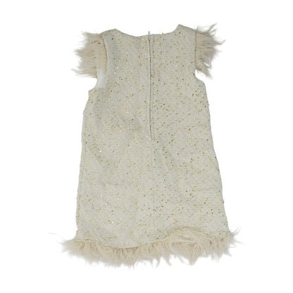 Beige Solid Dress