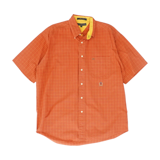 Red Plaid Short Sleeve Button Down