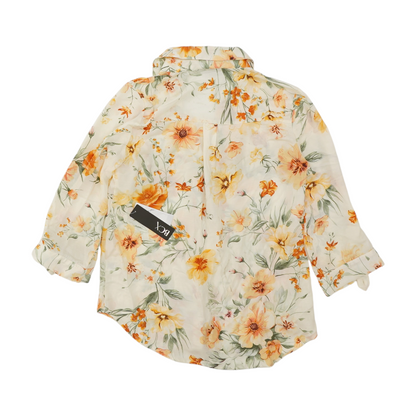 Orange Floral Button Down