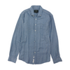 Blue Solid Flannel Button Down