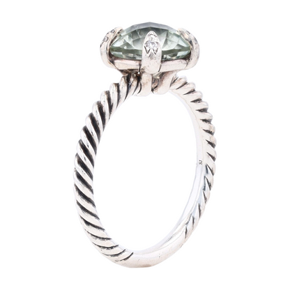 2 3/8 ctw Sterling Silver Prasiolite Fashion Ring