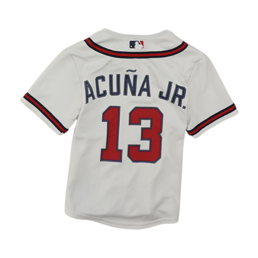 Boys' White Atlanta Braves Short Sleeve Jersey