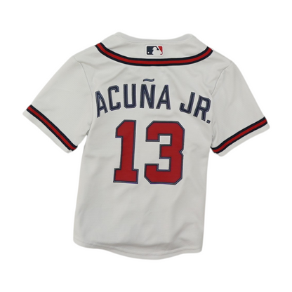 Boys' White Atlanta Braves Short Sleeve Jersey