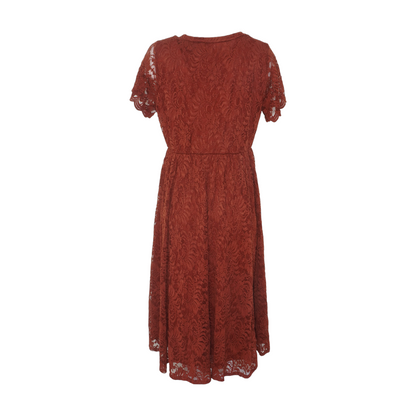 Rust Plus Floral Midi Dress