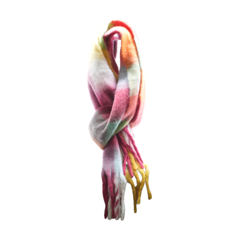Multi Plaid 100% Polyester Scarf