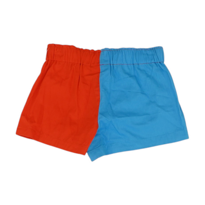 Blue Color Block Knit Shorts