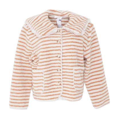 Beige Striped Coat