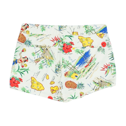 Beige Print Chino Shorts