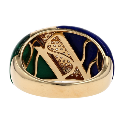 1/6 ctw 14K Yellow Gold Malachite Statement Ring