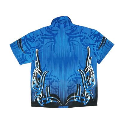 Blue Print Short Sleeve Button Down