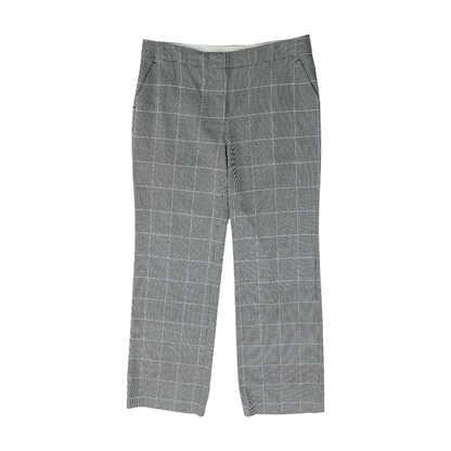 Gray Houndstooth Straight Pants