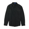 Black Solid Long Sleeve Button Down