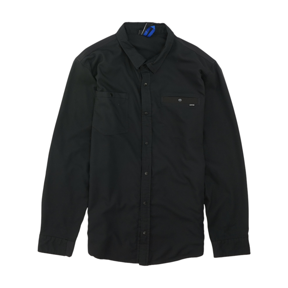 Black Solid Long Sleeve Button Down