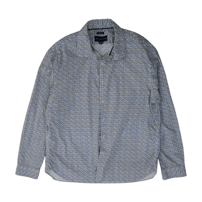 White Floral Long Sleeve Button Down