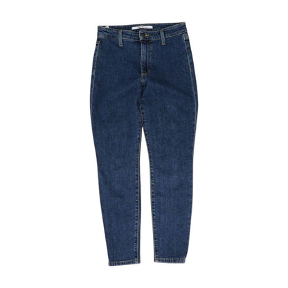 Blue Solid High Rise Skinny Leg Jeans