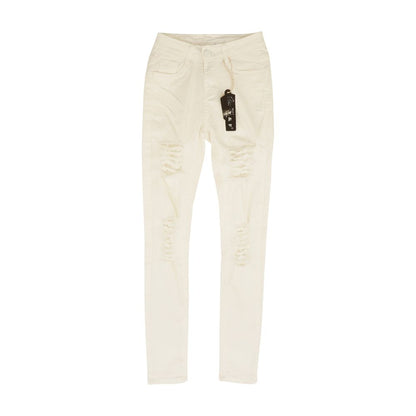 White Solid Jeans