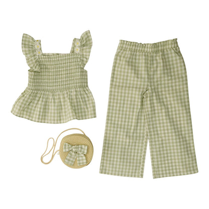 Green Check Short Sleeve Set