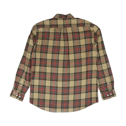 Brown Plaid Long Sleeve Button Down