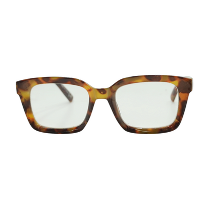 Tortoise Milky Demi Rectangle Prescription Eyewear
