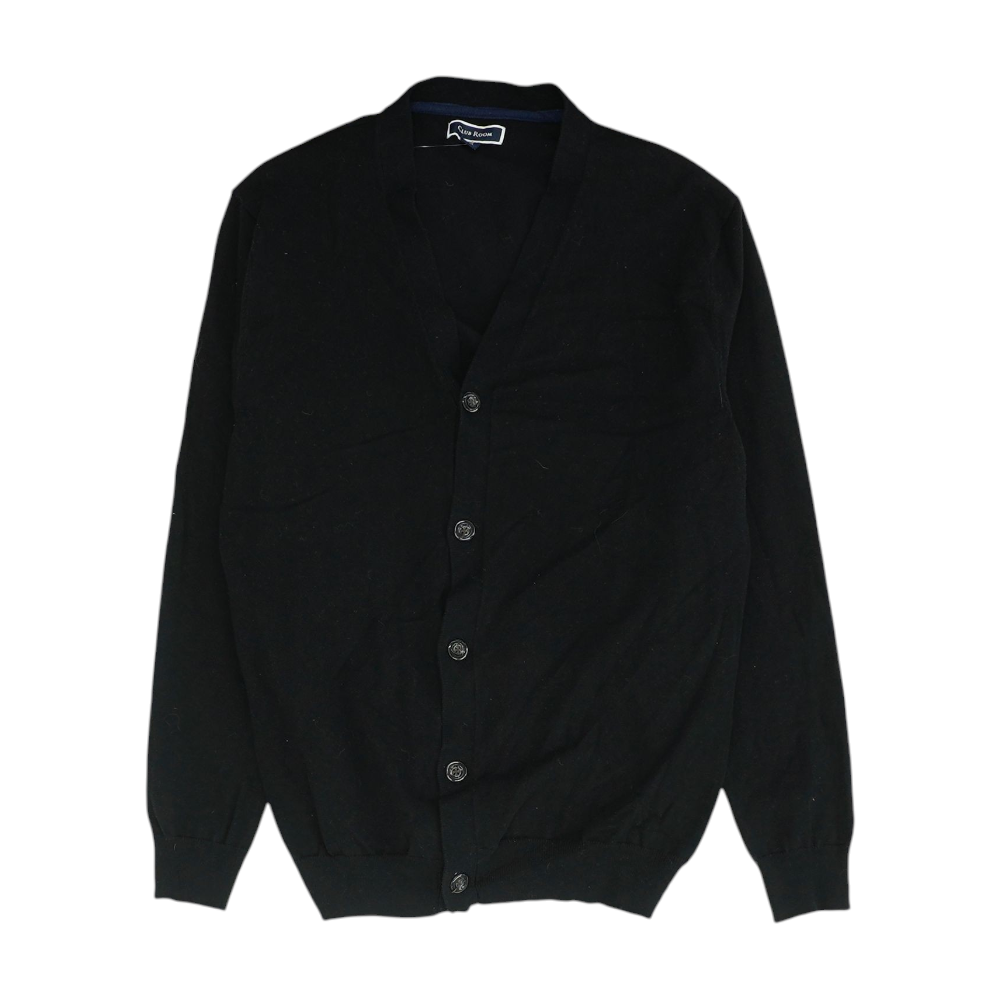 Black Solid Cardigan Sweater