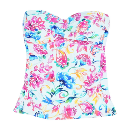 White Floral Swim Top