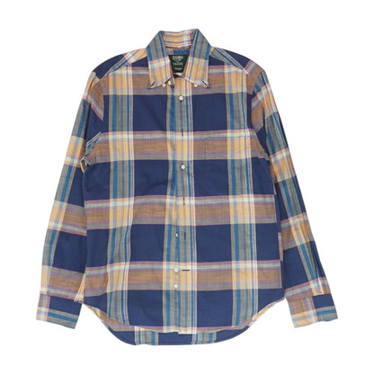 Navy Plaid Long Sleeve Button Down