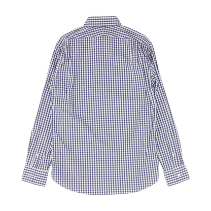 Navy Check Long Sleeve Button Down