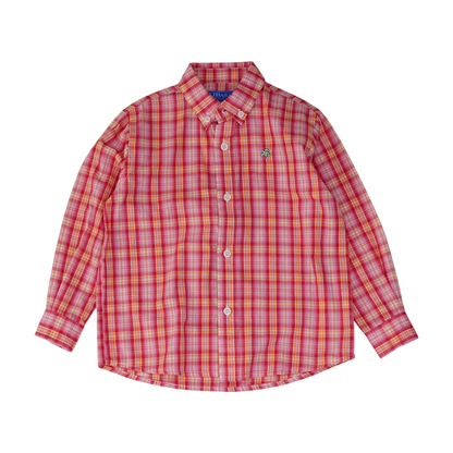 Pink Plaid Long Sleeve Button Down