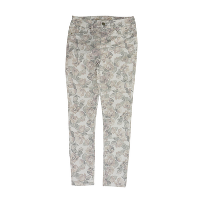 White Floral Skinny Jeans