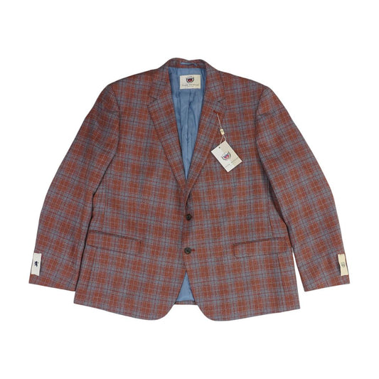 Rust Plaid Wool-Silk Blend Sport Coat