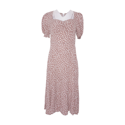 Mauve Animal Print Midi Dress