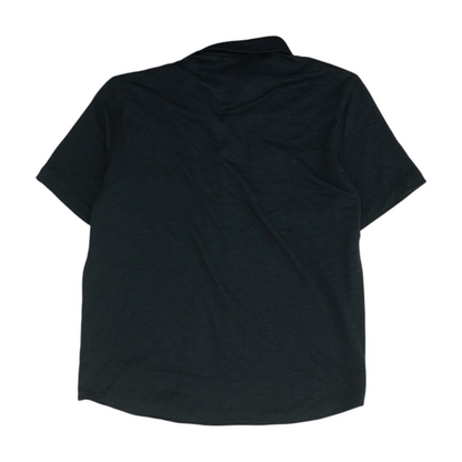 Navy Solid Short Sleeve Button Down